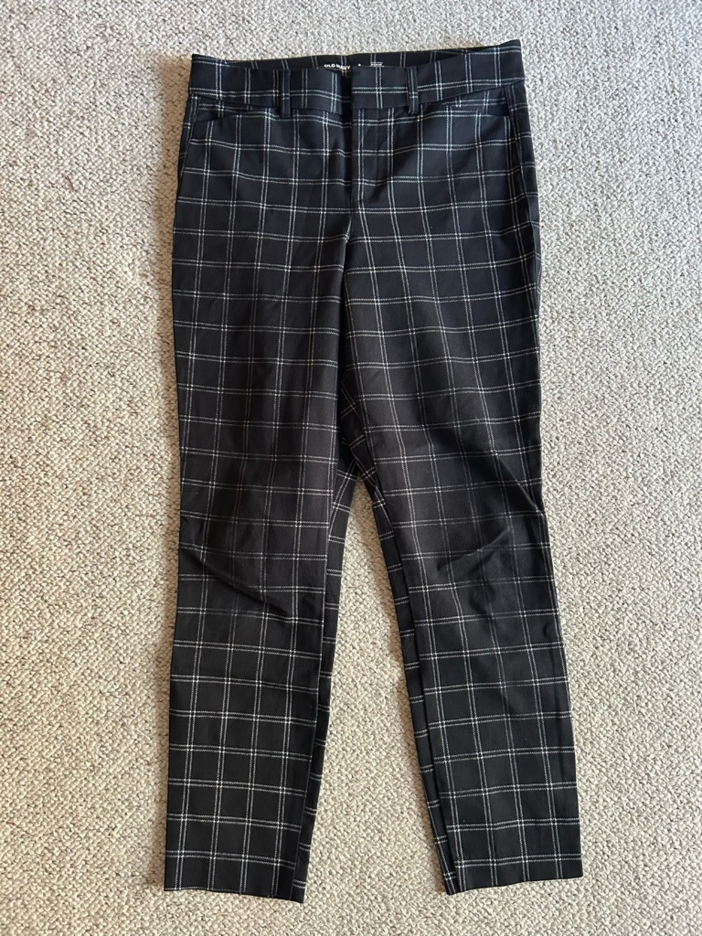 Old Navy Black Windowpane Chinos for Women